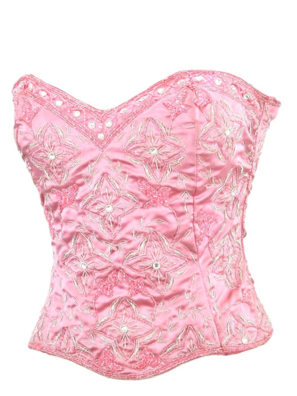 JASDEE Vintage BustierCorset HandWork GottaThread Embroidery OnSatin Style F3136